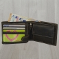 Preview: Herren Geldbörse Schwarz mit RFID Adler Motiv Voll Leder Doppelnaht Stabil robust modern